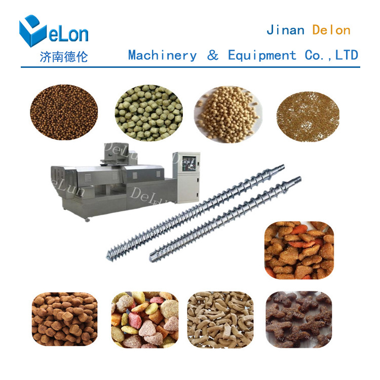 DC65谷物双螺杆膨化机 宠物饲料烘干脱水设备 狗粮加工生产线