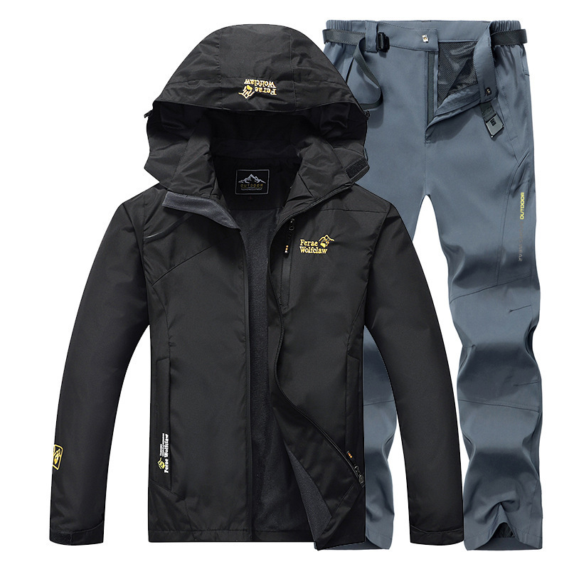 Chaqueta al aire libre de los hombres de primavera y otoño deportes delgados a prueba de viento impermeable senderismo pantalones senderismo más tamaño pareja chaqueta