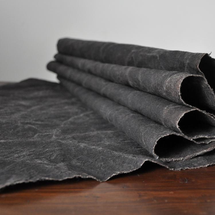 柿染土布 太阳染手织布 传统复古布料 草木染植物染柿漆染老土布