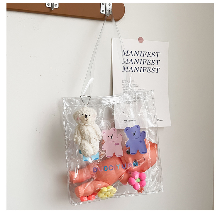 Wholesale Cartoon Color Printing Bear Transparent Shoulder Bag Nihaojewelry display picture 50