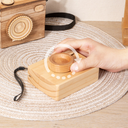 Handmade wooden retro camera music box wooden music box holiday gift couple graduation cartoon birthday gift