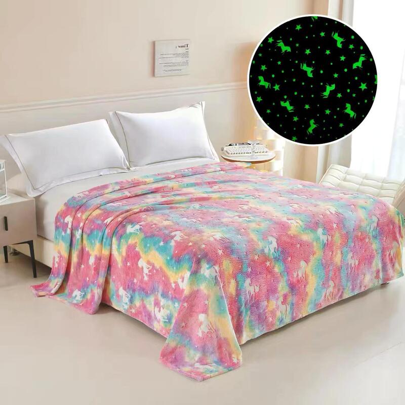 New Flower Pattern Amazon Magic Blanket Farley Velvet Luminous Blanket Luminous Blanket Air Conditioning Blanket Cartoon Kidsren