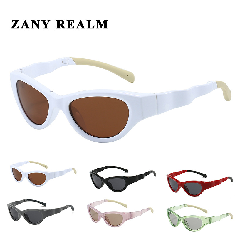 24 nuevo ojo de gato transfronterizo retro Y2K chica caliente futuro sentido de la tecnología Gafas de sol al aire libre diadema de ciclismo al aire libre sol plegable