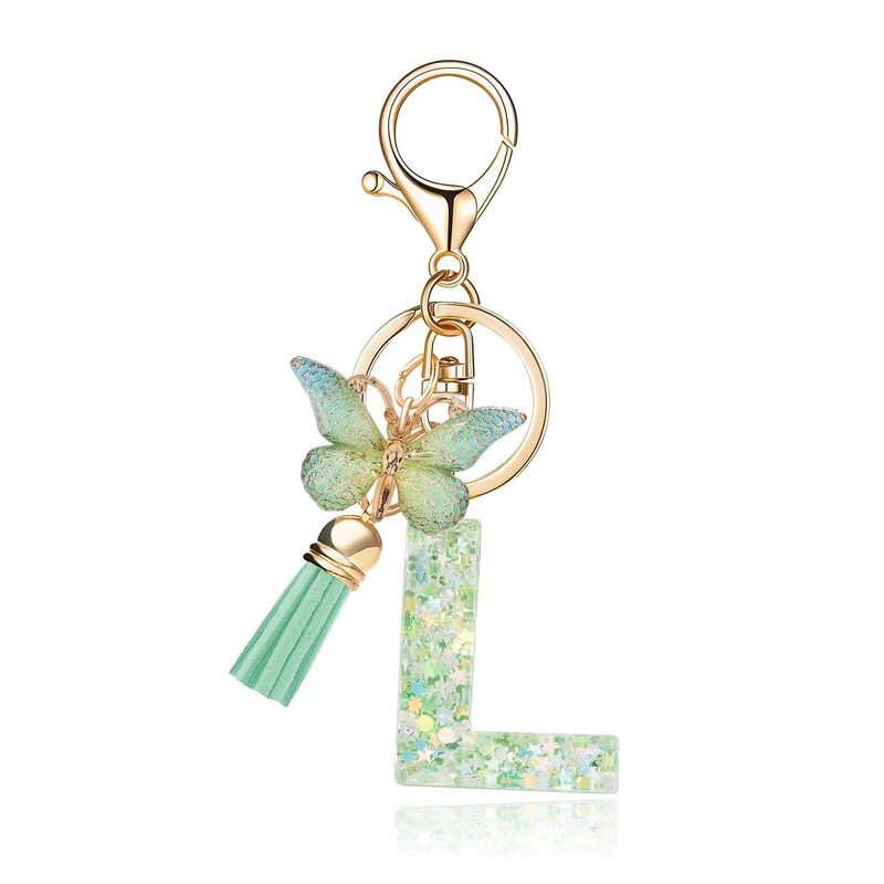 New Resin 26 English Alphabet Keychain Pendant Couple Name Bag Pendant Keychain New Year's Day Gift