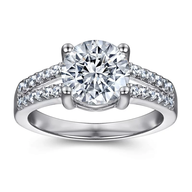 通琳 Fashionable trend ring, European style, silver 925 sample, 1 carat