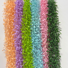 跨境仿真花柳条绿植家居装饰过江龙藤条柳叶塑料假花婚庆布置批发