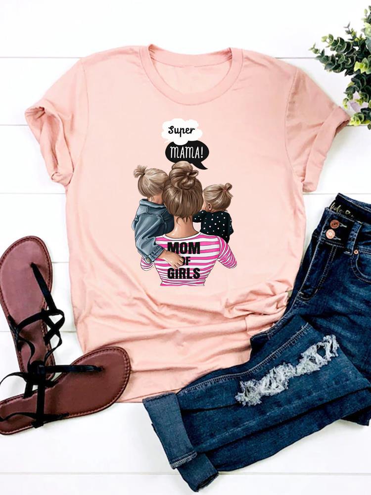Women's T-shirt Short Sleeve T-shirts Printing Fashion Mama Printing display picture 3