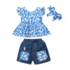 Jacket, bra top, patch, denim skirt, set, children's clothing, new collection, 2021 collection