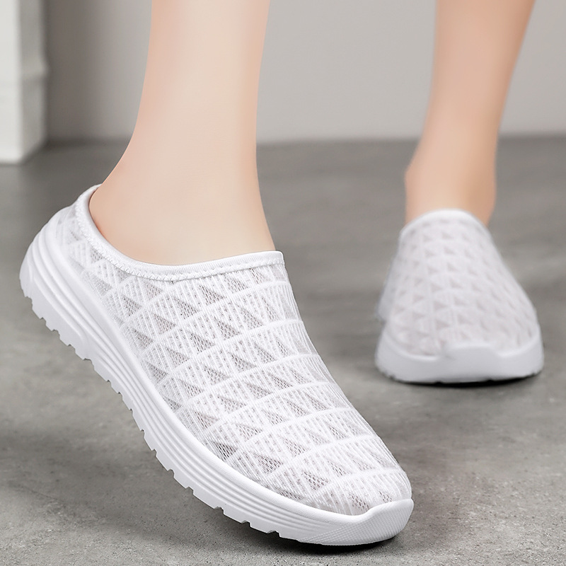 Zapatillas de mujer transfronterizas TEMU para dropshipping, pantuflas de talla grande, calzado casual ligero, moda primavera, zapatos versátiles, transpirables, tipo mule.