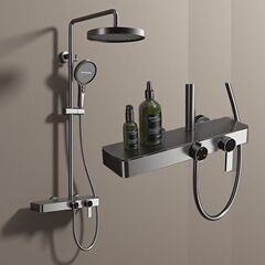 ガンアッシュホテルエンジニアリングシャワーセット銅家庭用バスシャワーシャワーセット装置ラックシャワーセット