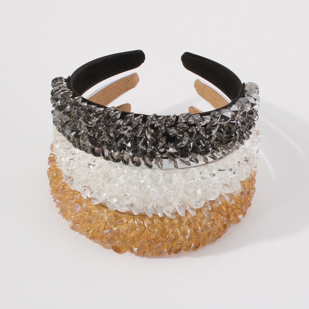 Wholesale Crystal Broad-brimmed Solid Color Headband Nihaojewelry display picture 10