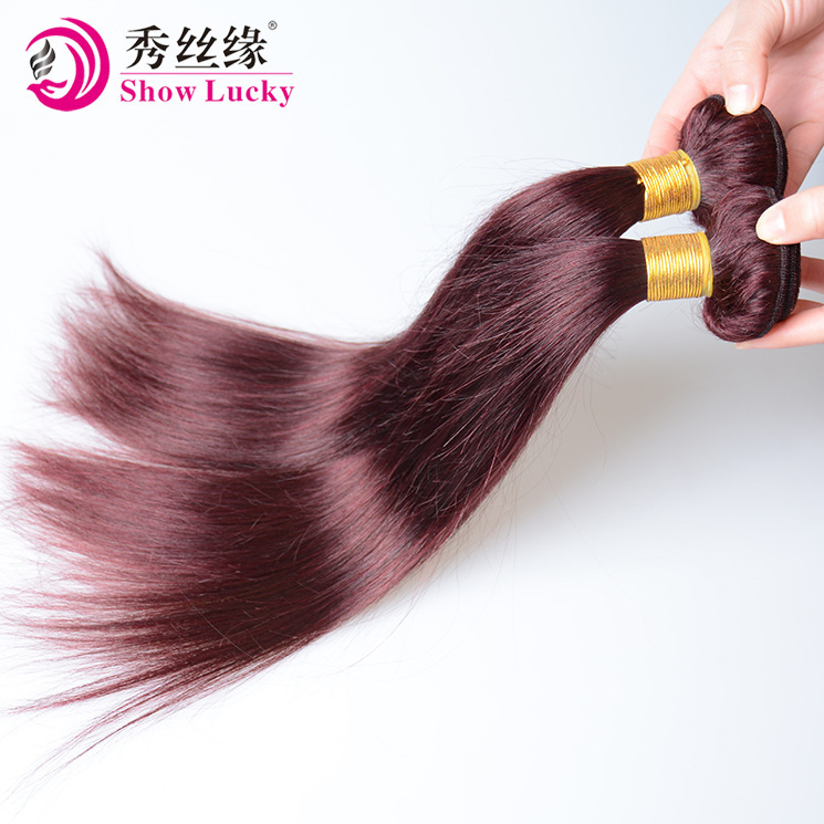 Xuchang Wig Factory 99j# Color Malaysian Straight Human Hair Bundles