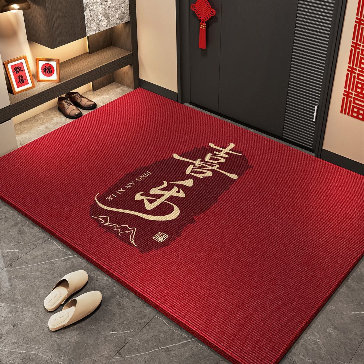 红色入户门地垫进门地毯新款进门脚垫门前门垫入门户家用玄关脚垫