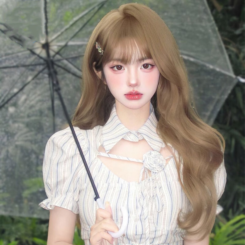 French Barbie curly wig milk tea gray brown full head cover female lazy curly long curly hair big wave lolita gray brown French Barbie curly wig milk tea gray brown full head cover female lazy curly long curly hair big wave lolita gray brown