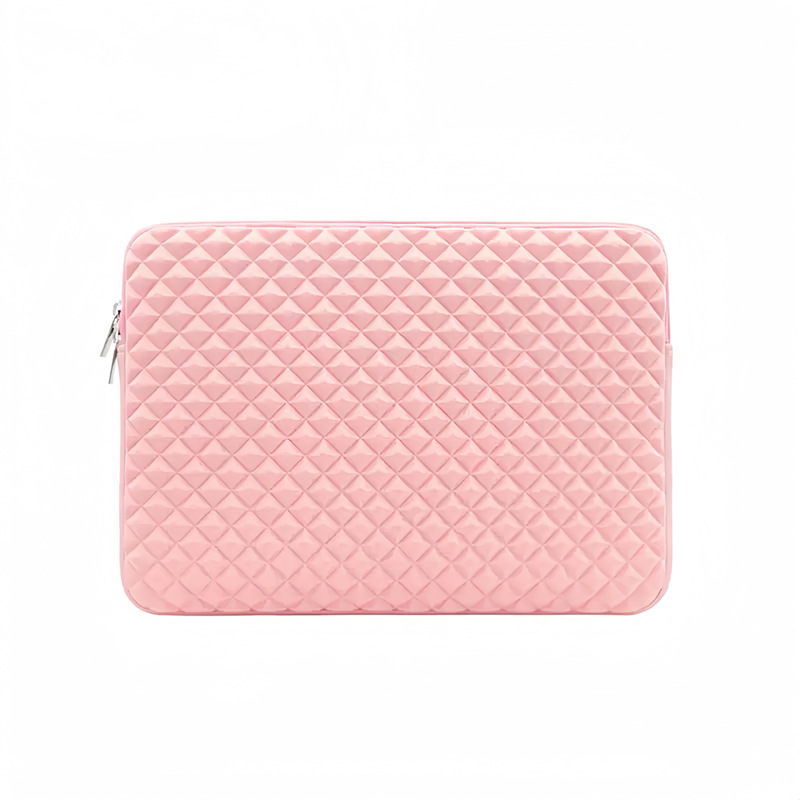 Bolsa de computadora portátil de 15,6 pulgadas cubierta de diamante relieve con bolsas de camelón para viajes de negocios 16 pulgadas