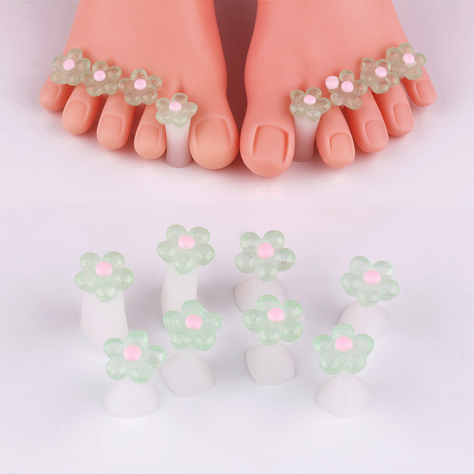 Divisor de dedos de silicona de uñas transfronterizo Divisor de dedos Flor estrella de cinco puntas Herramienta de uñas de dibujos animados Divisor de dedos