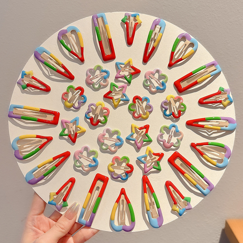 2024 nuevo clip BB de color lindo clip de cabello de boca de pato chica lateral clip de frange para niños tocado tarjeta de cabello rotura