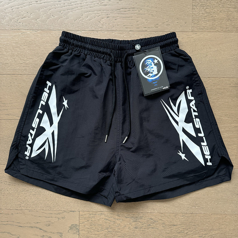 Hell Star lavando y desgastando pantalones cortos casuales 2024 verano nuevo estilo marca de moda europea y americana hip-hop pantalones de cinco puntos hombres y mujeres