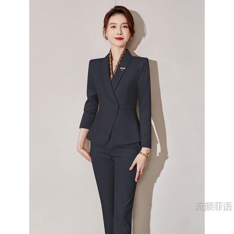 时尚职业套装女正装春款气质御姐范高级感小西服商务主持人工作服
