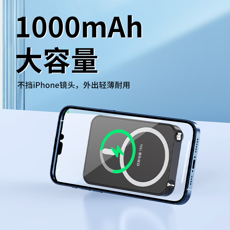 Transfronterizos al por mayor Magsafe Magnet Charger 10000mAh con soporte inalámbrico Power Bank logotipo impreso