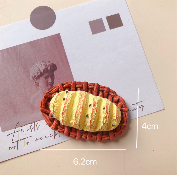 Alimentos y juegos serie creativa simulación tridimensional gourmet huevo pan café azúcar calabaza desayuno resina decorativa refrigerador pegatinas