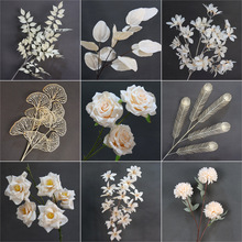 仿真花香槟色婚庆花材婚礼堂花艺绣球玫瑰洋牡丹婚礼插花花艺绢花