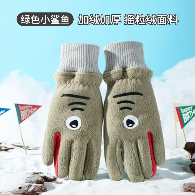 国境を越えた子供用手袋、スキー、サイクリング、冬用、男女学生向け、漫画風、かわいい、厚手、裏起毛、秋冬用、保温、卸売