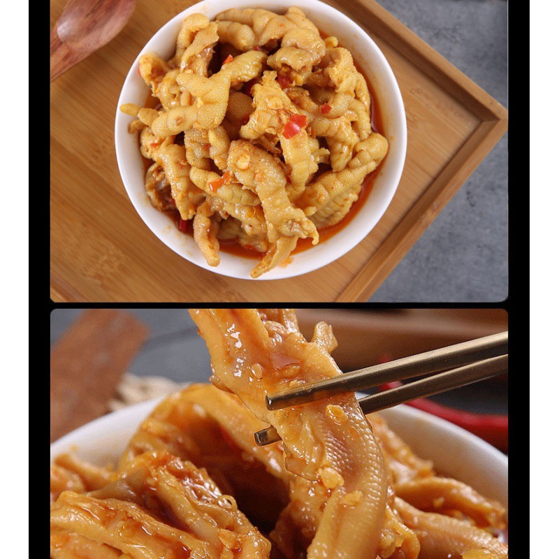 无骨鸡爪批发鸭掌组合装批发网红休闲蒜蓉柠檬泡椒去骨凤爪|ru