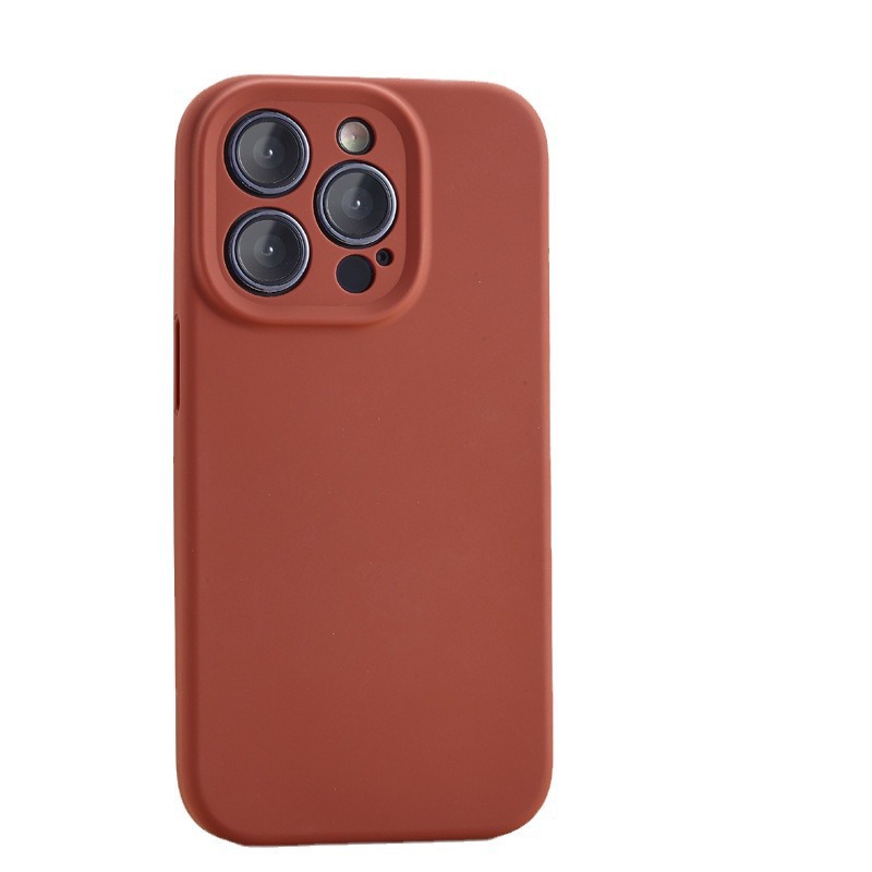 Aplicable a la carcasa del teléfono móvil iPhone15promax oficial silicona líquida todo incluido lente de agujero fino Apple 14 cubierta protectora