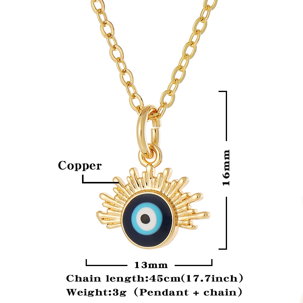 Fashion Geometric Copper Gold Plated Zircon Pendant Necklace