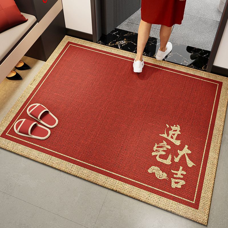 Padrão de imitação de linho - boa sorte ao entrar na casa - versão horizontal (modelo MAT) / 60*90cm
