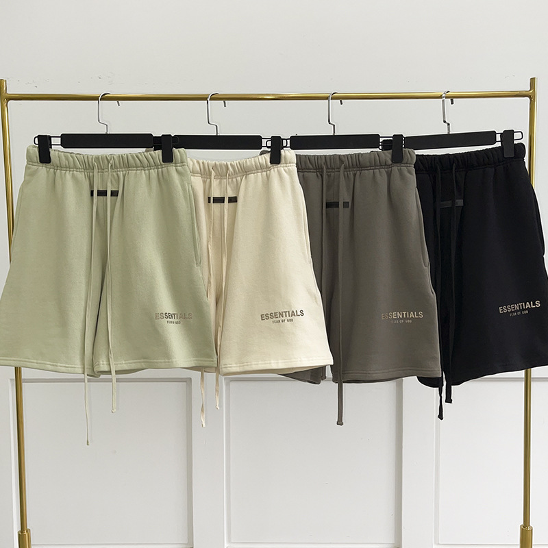 Fog Multi-Line Reflective Black Label High Street Drawstring Essentials Pants Five-Point Pants American Casual E Shorts Men's Trend