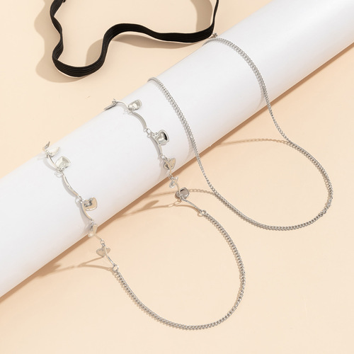 European and American Cross-Border Jewelry: Sexy Beach Tassel Heart-Shaped Body Chain for Women – Simple Double-Layer Elastic Thigh Chain