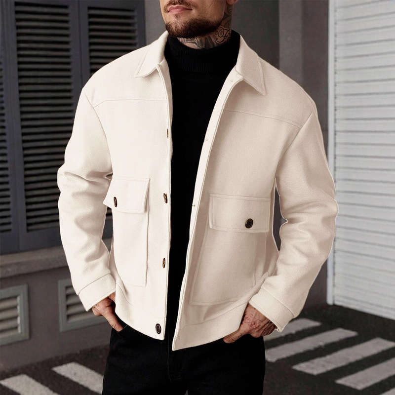New Autumn and Winter Casual Workwear Style Jacket, Versatile and High-End Jacket with Lapel and Patch Pockets New Autumn and Winter Casual Workwear Style Jacket, Versatile and High-End Jacket with Lapel and Patch Pockets