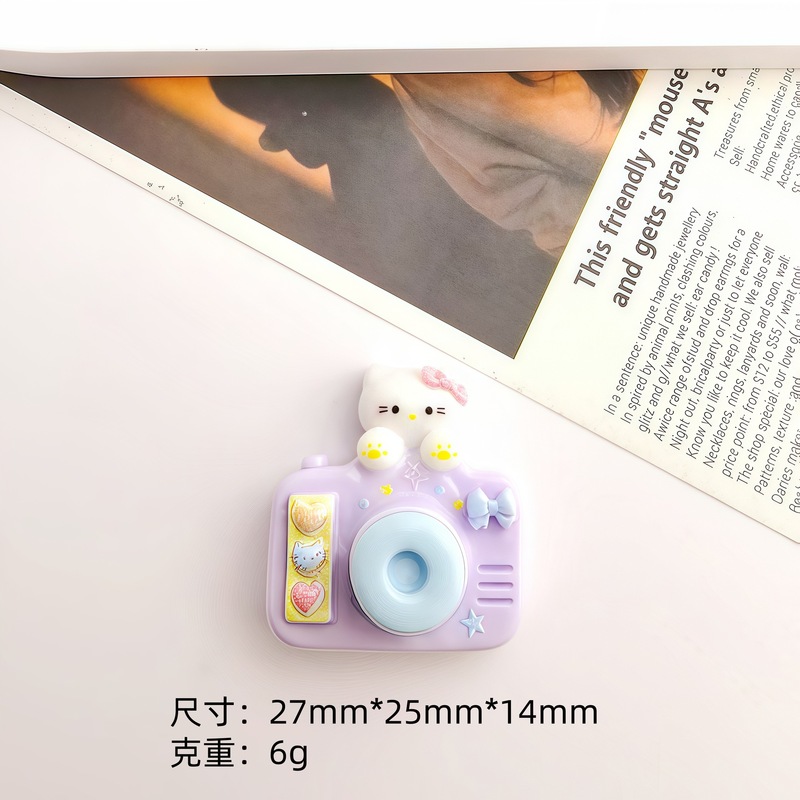 卡通diy树脂配件饰品立体猫猫相机奶油胶发夹鞋扣钥匙扣吊坠配饰|undefined