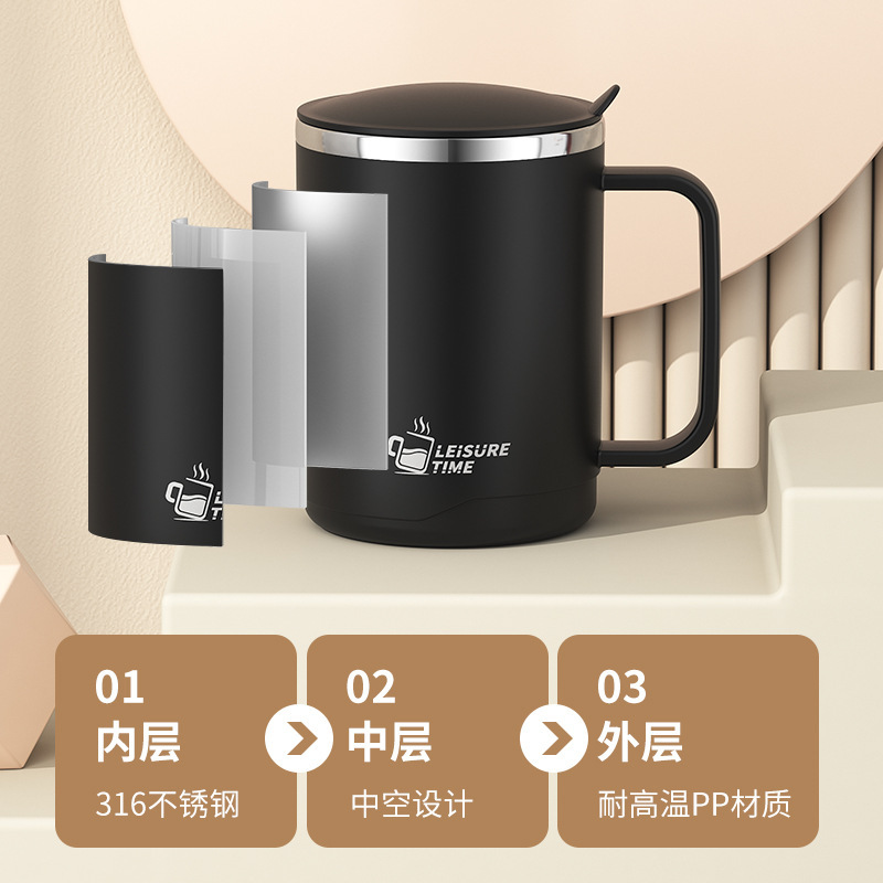 工厂定制不锈钢马克杯双层咖啡杯隔热牛奶口杯办公室茶杯日式水杯|undefined