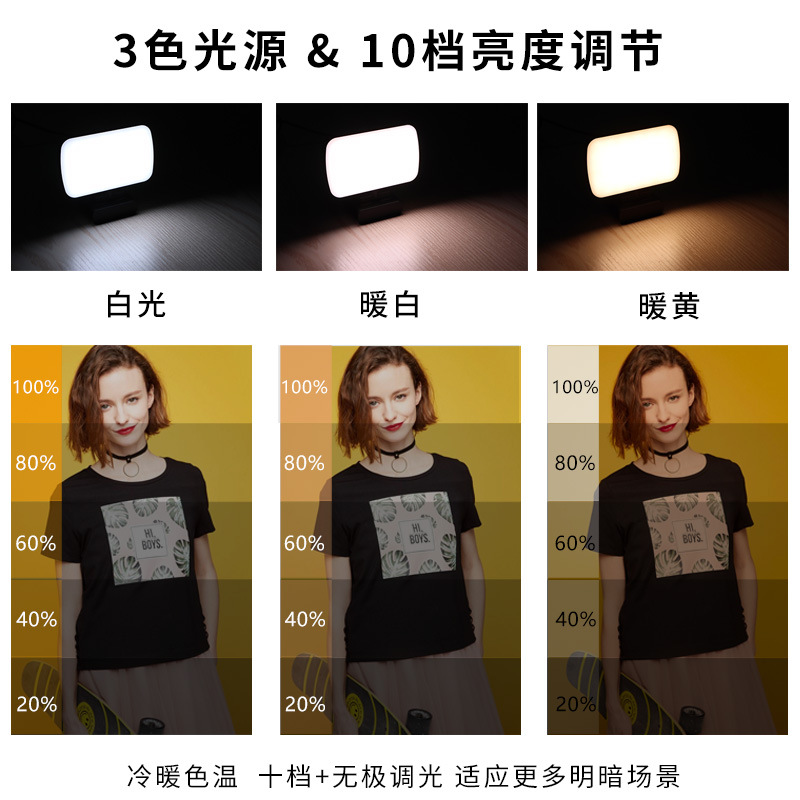 Amazon nueva video conferencia Luz de relleno portátil Luz en vivo Fotografía portátil Luz de relleno de fábrica