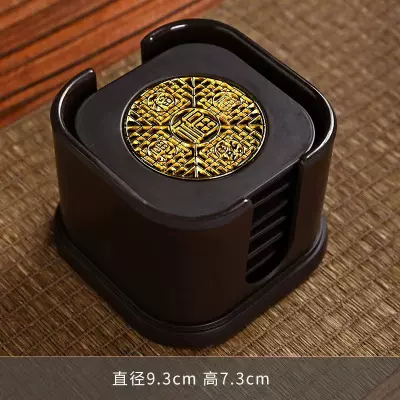 淘瓷八 创意黑檀木电木茶杯垫功夫茶具配件 茶杯托茶艺茶杯隔热垫