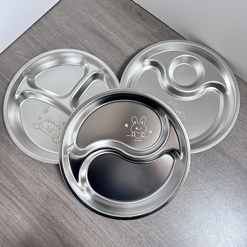 加厚不锈钢味碟幼儿园点心水果盘调料酱油小吃碟酒店餐厅蒸圆碟