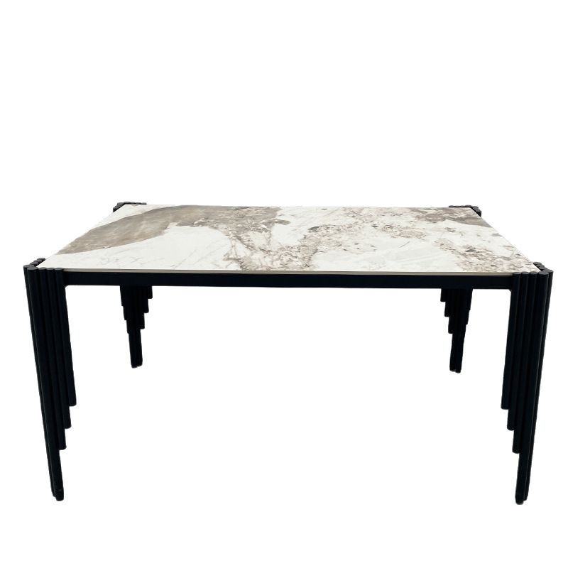 Mesa de patio al aire libre transfronteriza, jardín de villa, terraza al aire libre, mesa de té, mesa de negociación, mesa de comedor de pizarra informal, mesa de comedor