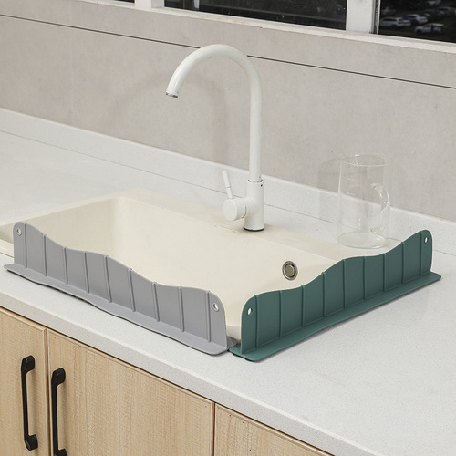 厨房硅胶挡水板家用洗手台挡水台面水槽挡水条水池挡板防溅水神器