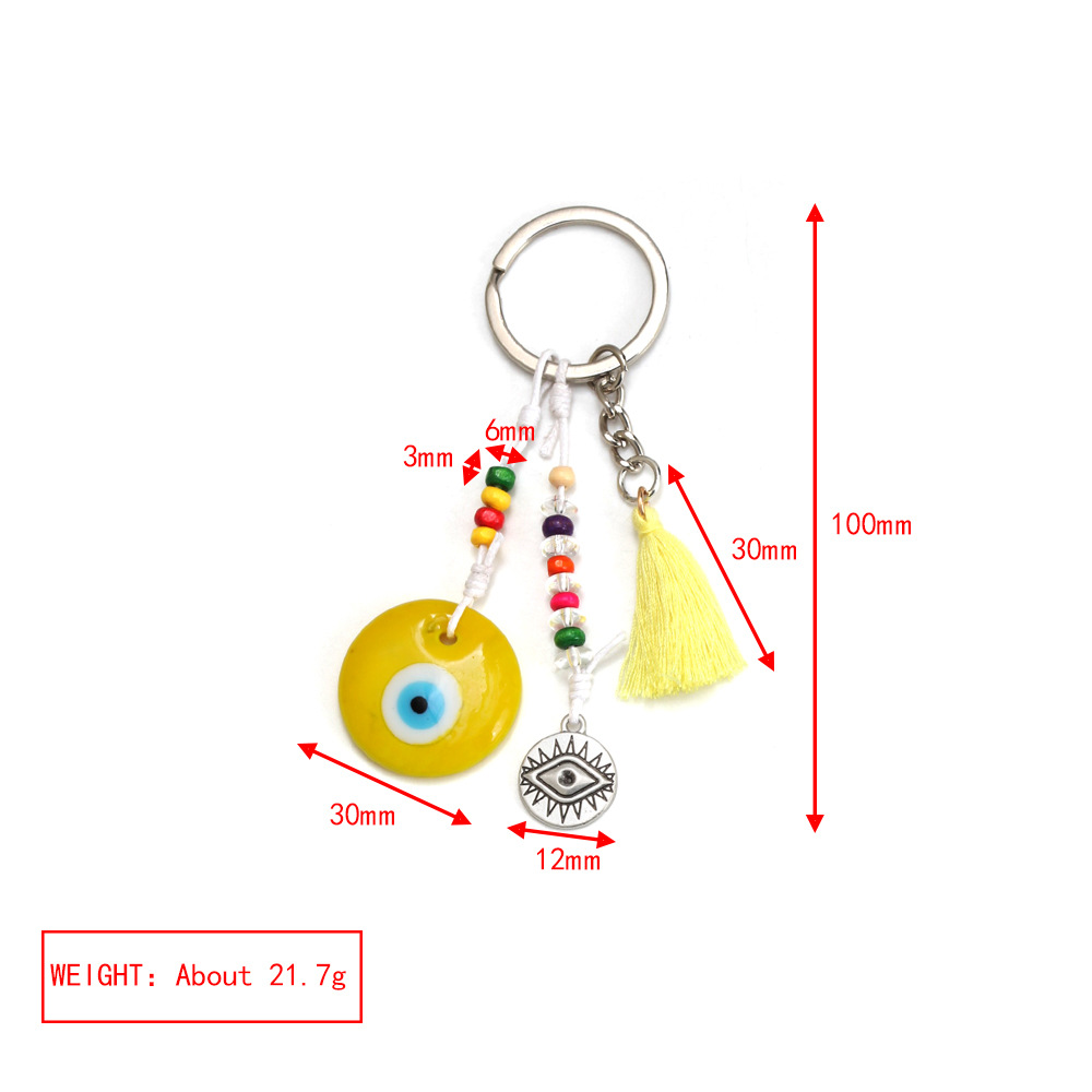 27g Weight Bag Pendant, Keychain Classification 1 Piece Quantity Casual, Daily Occasion Glass Material Devil's Eye Pattern Unisex Gender Retro Style Retro Devil's Eye Glass Unisex Bag Pendant Keychain 24