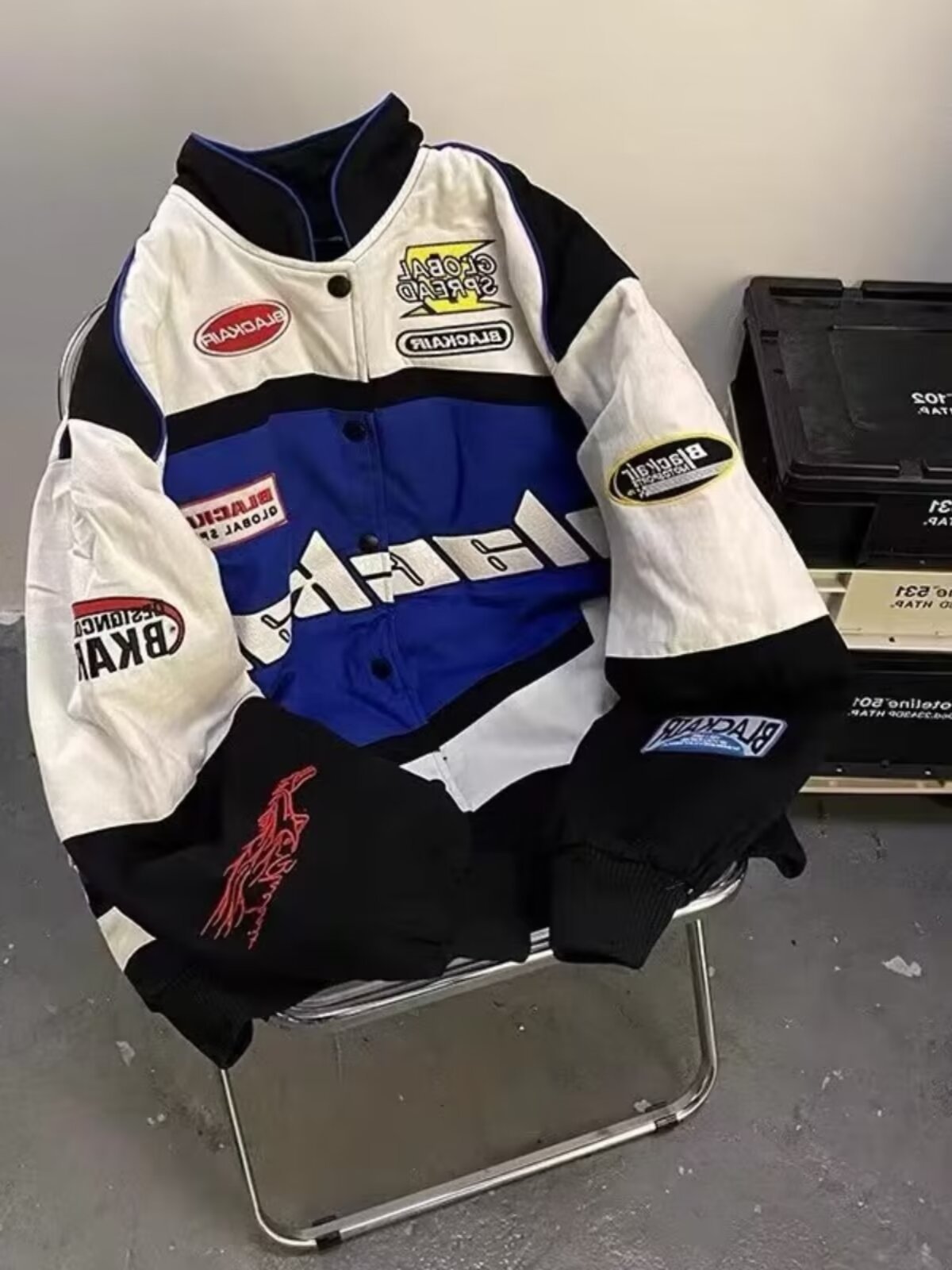 Costum de curse hip-hop de primăvară nou, brodat, High Street, la modă, de brand, pentru motocicletă, costum de baseball, jachetă pentru bărbați_voghion.com