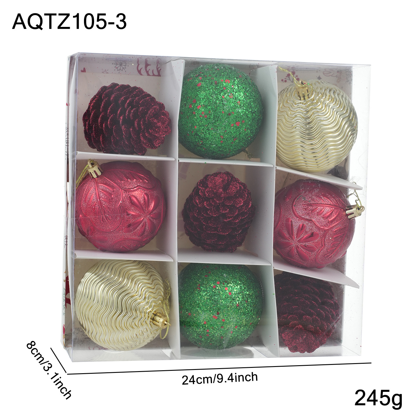 Nuevos productos transfronterizos paquetes de colgantes de bolas de Navidad en caja decoración de árboles de Navidad decoración de atmósfera de vacaciones decoración de colgantes en stock image 11