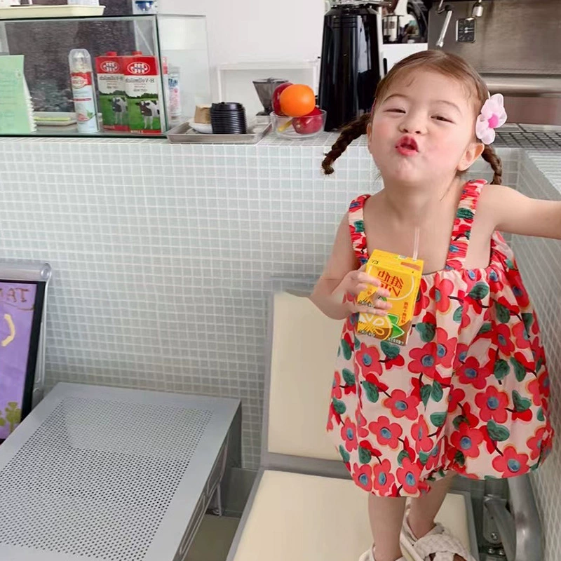 Юбка, милое платье, летняя одежда, цветочный, эффект подъема, для 3-8 лет