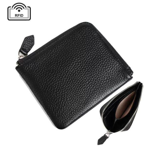 Japanese-style men's wallet genuine leather foreign trade cowhide coin purse rfid ultra-thin multi-card card pocket large capacity financial cloth