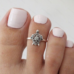 Haoleo European and American Cross-Border Environmentally Friendly Copper Turtle Ring Women's Jewelry Temu Hot Selling Simple Toe Ring Accessories