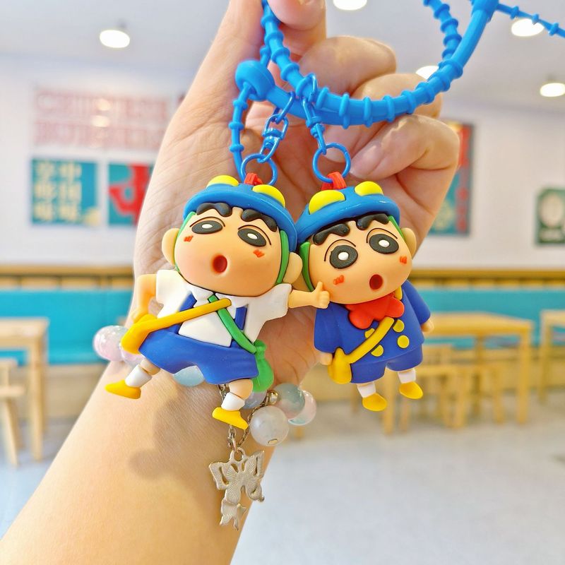 新しいクレヨンしんちゃん漫画キーホルダーかわいいスクールバッグペンダントカップル車のキーチェーン多用途バッグアクセサリー|undefined