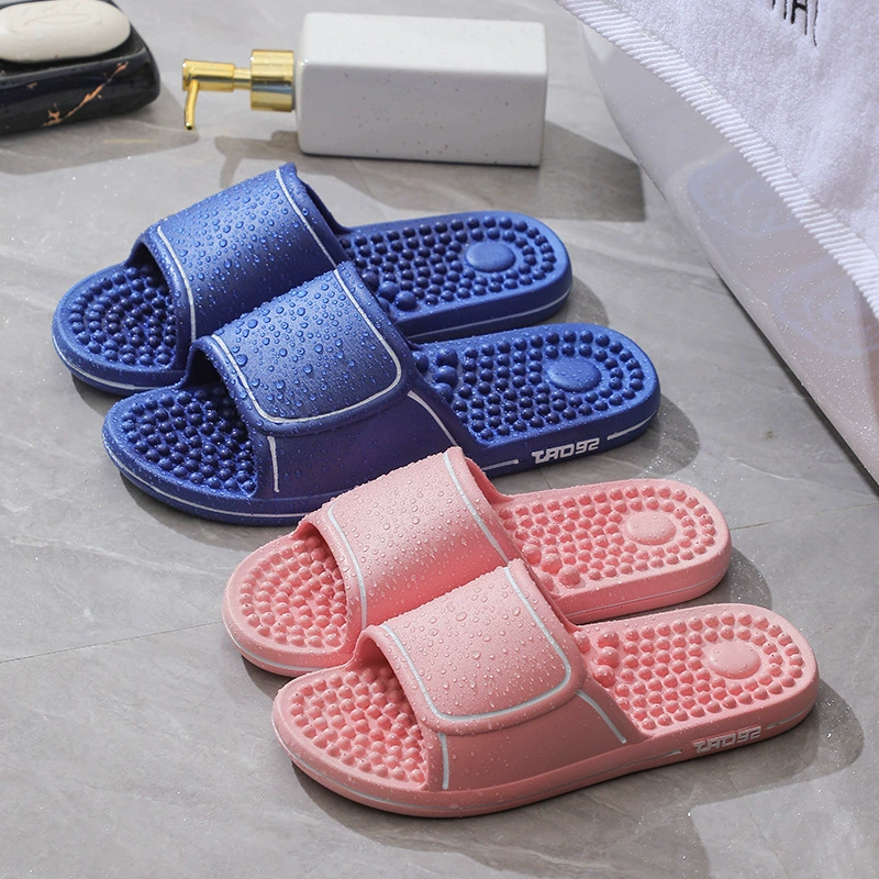 Новые модные домашние массажные тапочки для женщин, летние повседневные домашние сандалии на плоской подошве для уличной одежды, мужские и женские парные тапочки