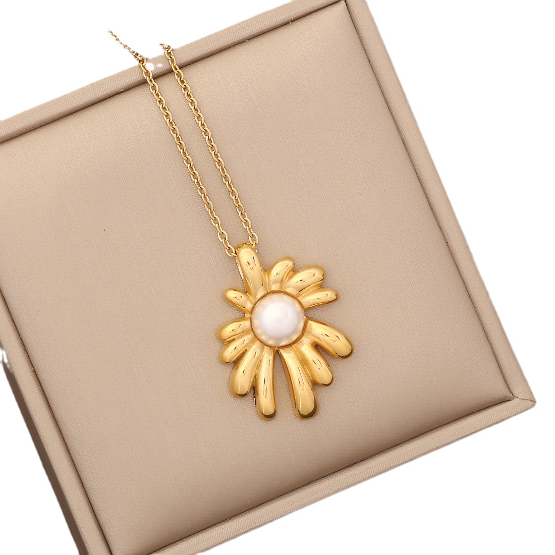 (Cross-border trading), Tide, accessory, chain for key bag  stainless steel from pearl, pendant, flowered 5